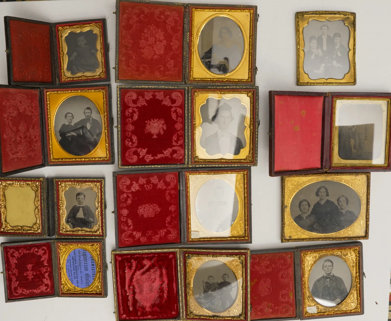 Group of 12 Cased Tintypes and Ambrotypes