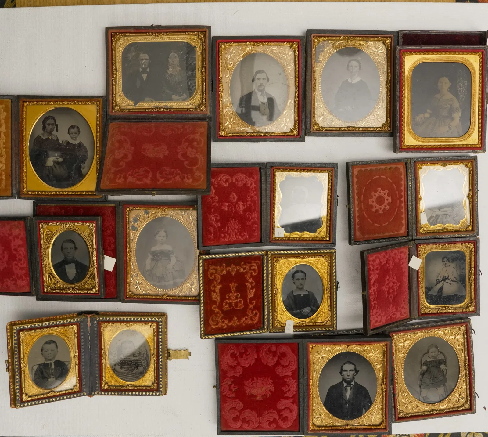 Group of 15 Cased Tintypes and Ambrotypes Portraits