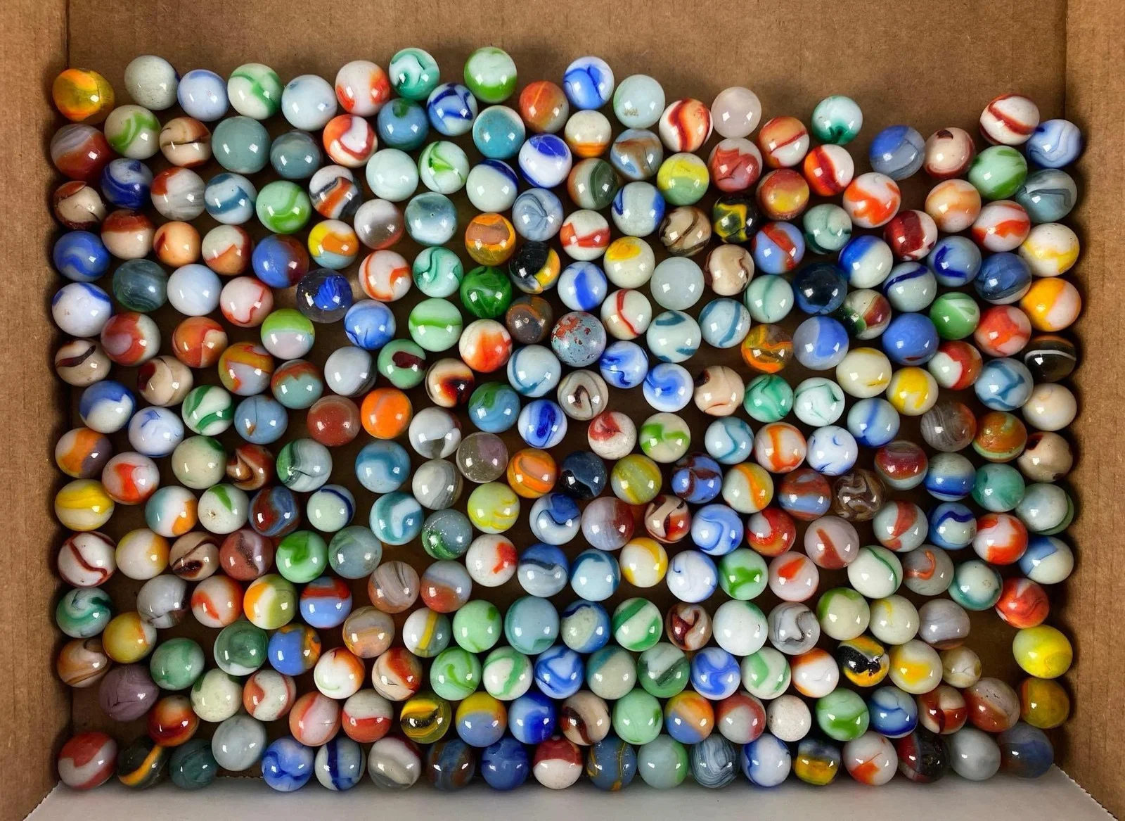 Group of 240+ Assorted Glass Marbles