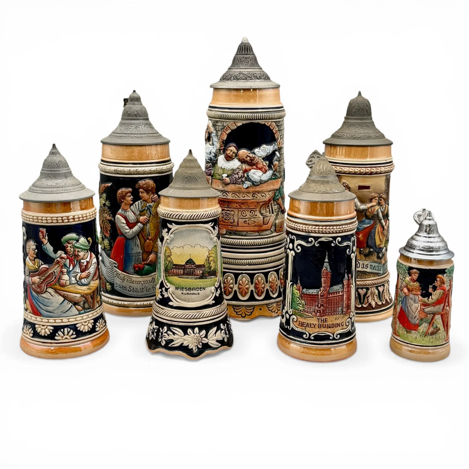 Group of 7 German Steins