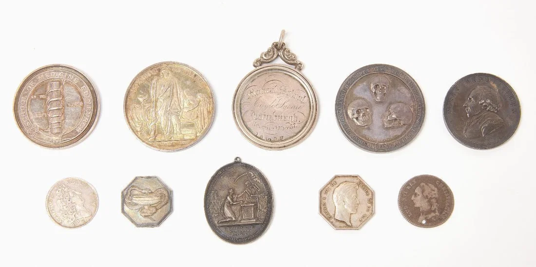 Group of Early European Silver Medallions - Medical/Surgical Content