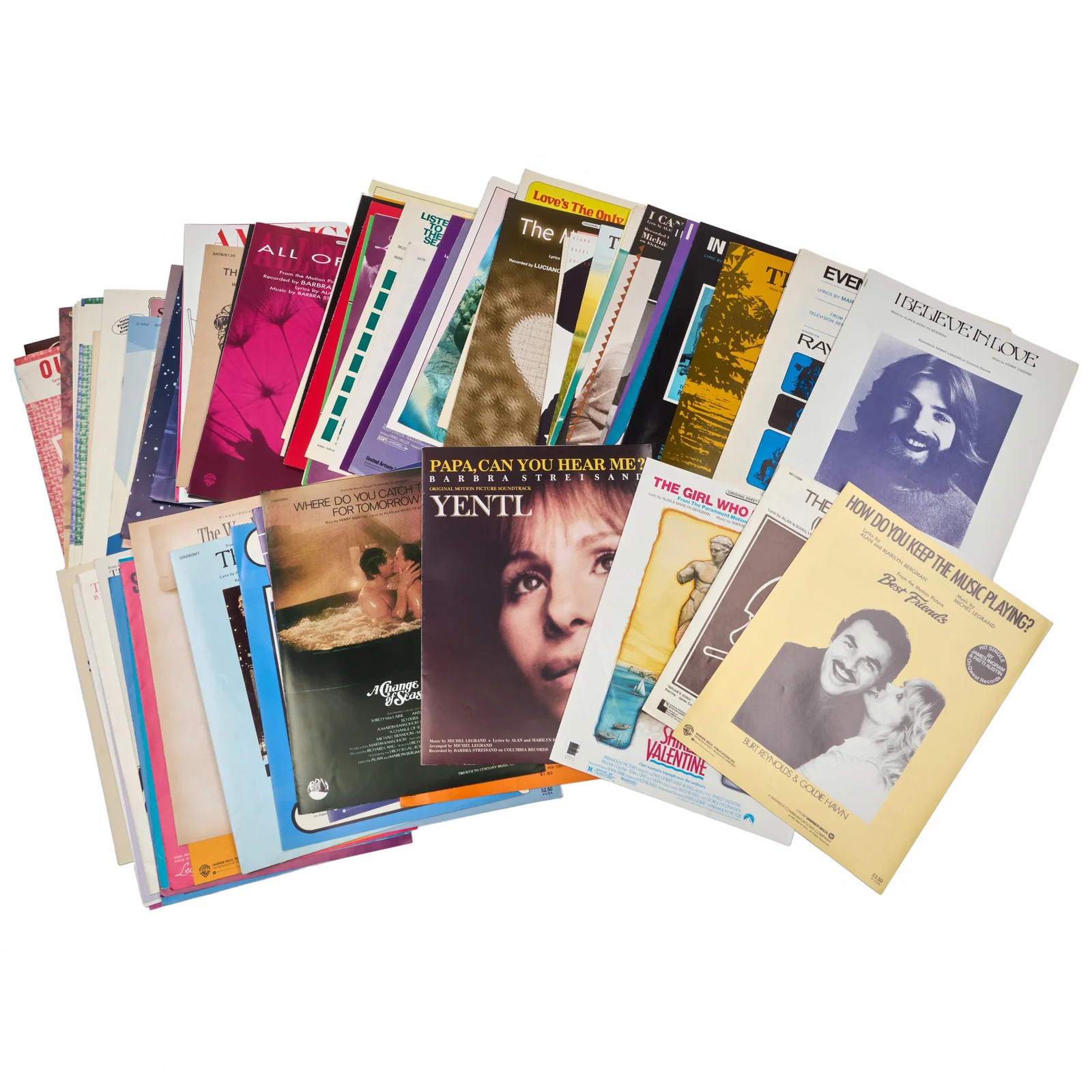 Group of Eighty-Two Sheet Music for Songs with Lyrics by Alan and Marilyn Bergman