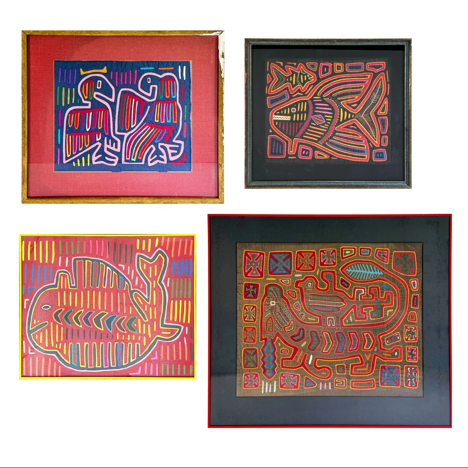 Group of Four Kuna Molas