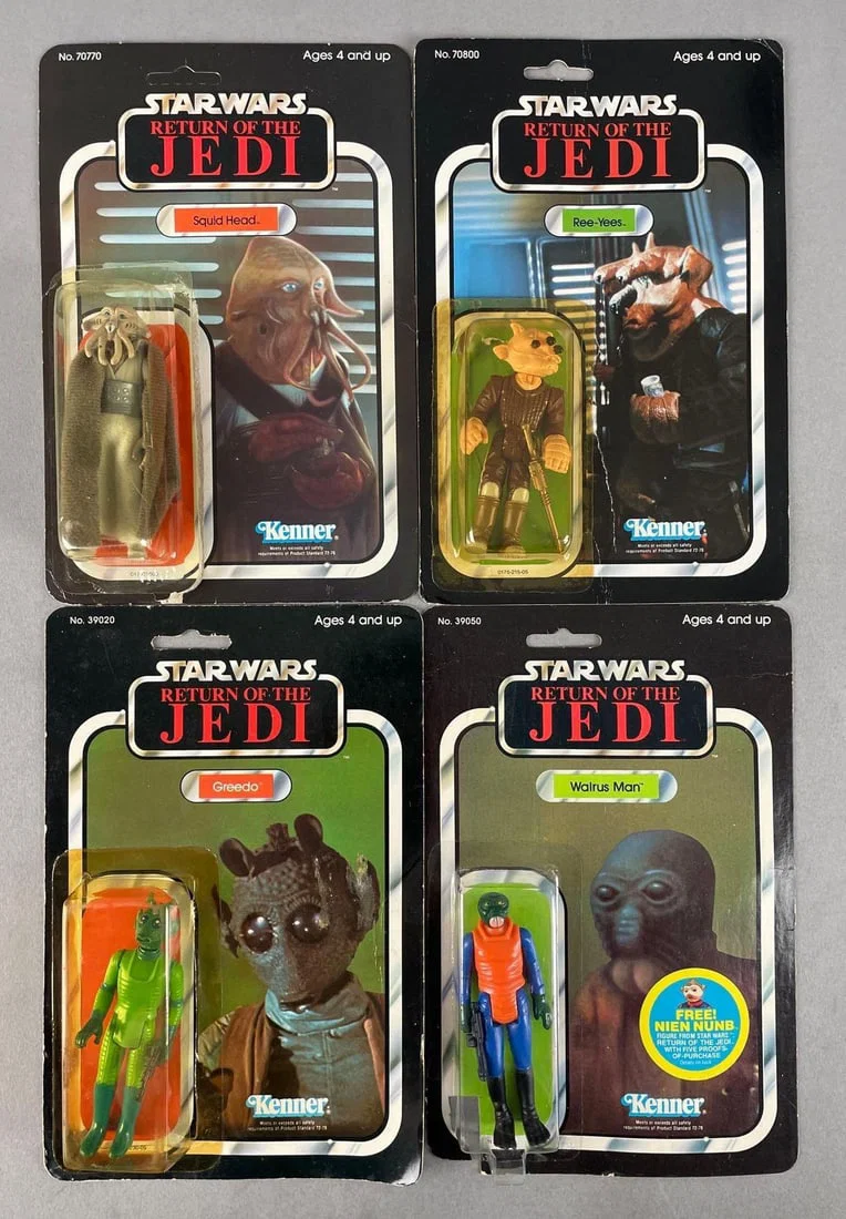 Group of Open Blister 1980s Star Wars Return of the Jedi Action Figures