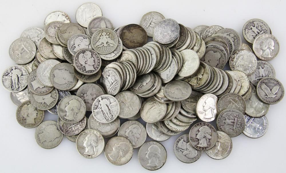 Group of Silver Liberty and Washington Quarters