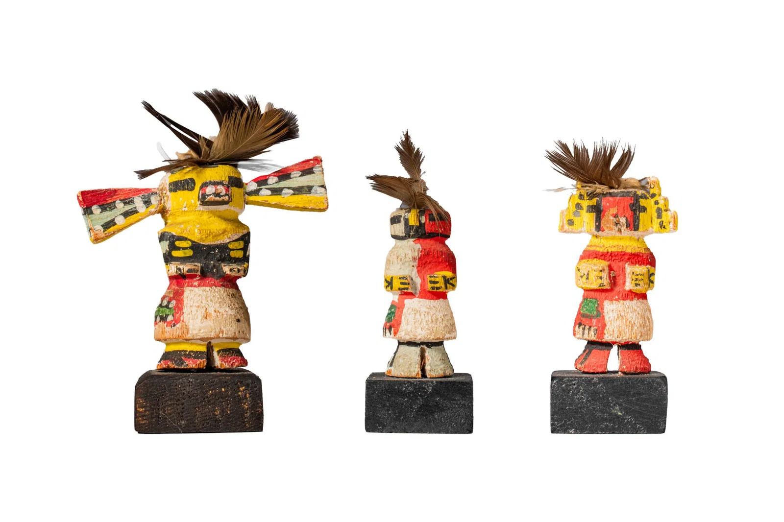 GROUP OF THREE MINIATURE KACHINA DOLLS