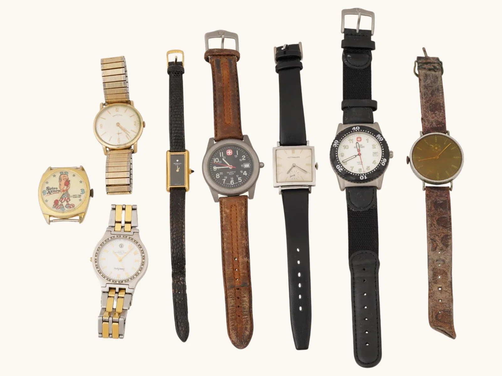 GROUP OF VINTAGE WRISTWATCHES WITH GOLD PLATED EXAMPLES