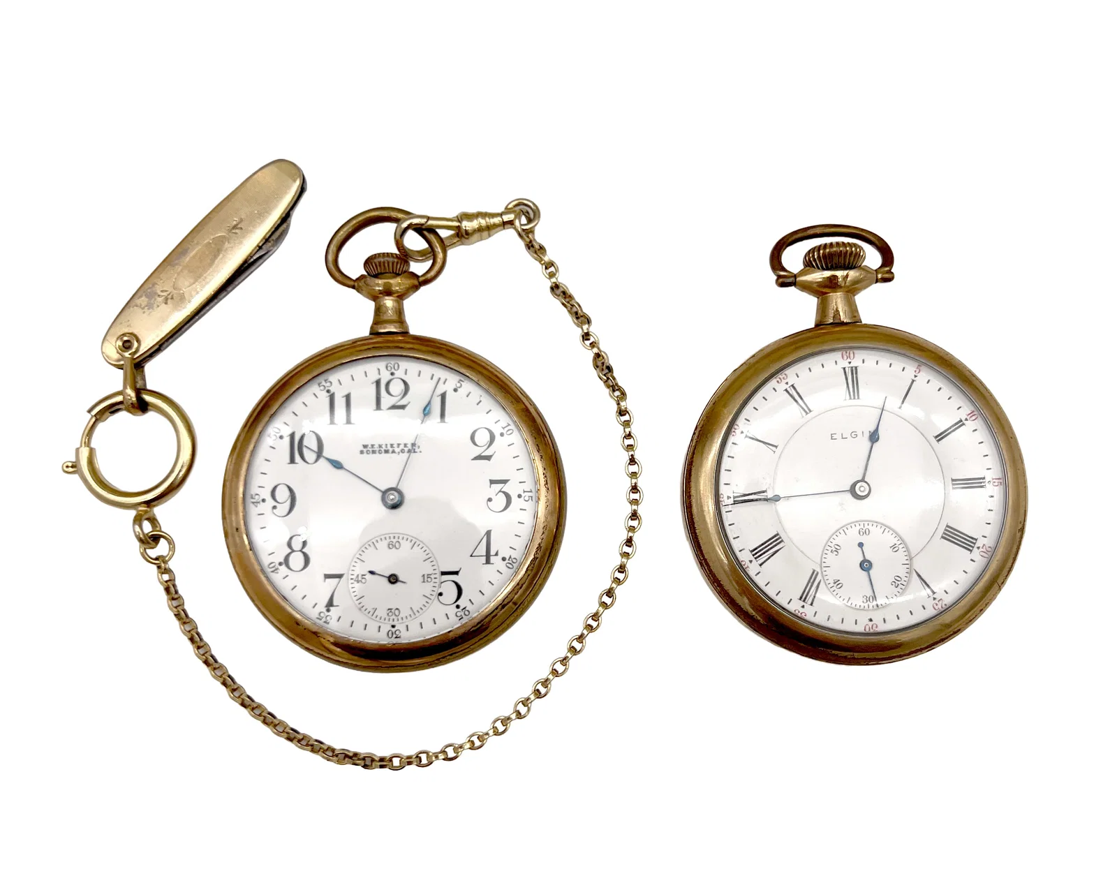 Grouping of 2 gold filled pocket watches