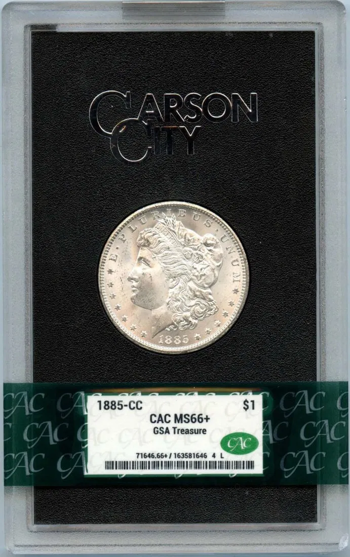 GSA Carson City 1885 Morgan Silver Dollar CACG MS66 Plus CAC Certified