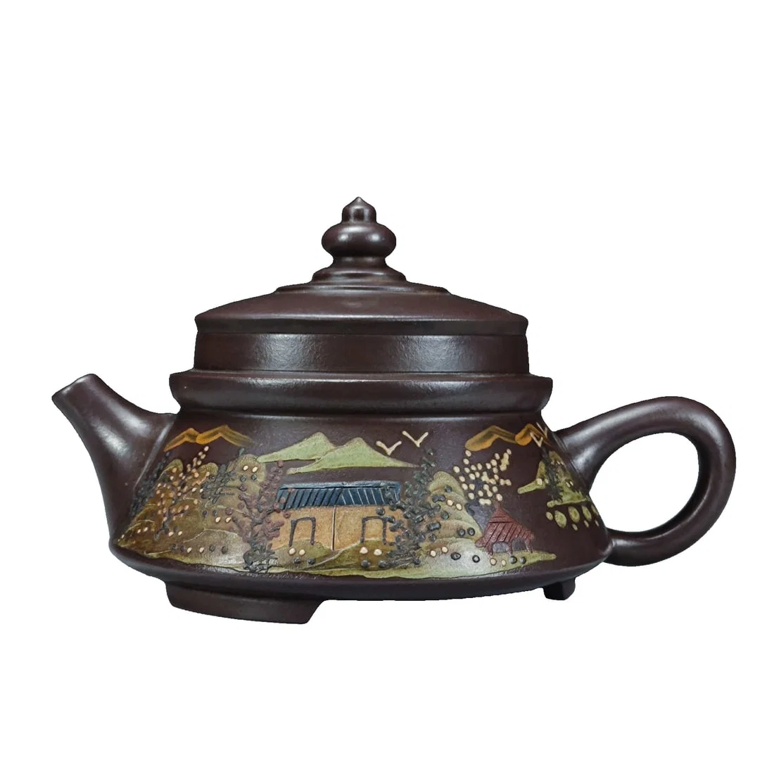 Gu Jingzhou's purple clay teapot work, "Old Purple Mud Temple of Heaven Teapot".