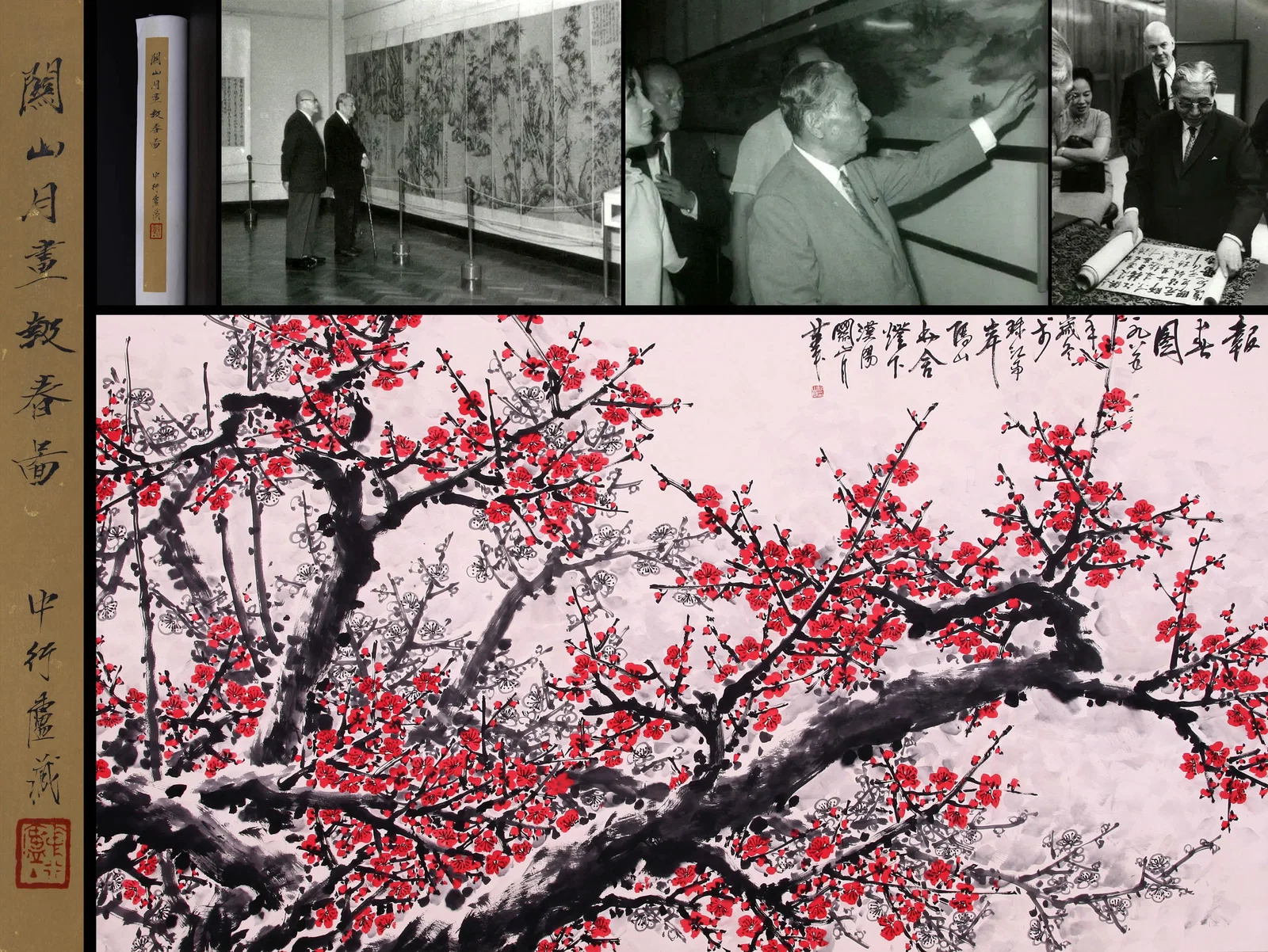 GUAN SHANYUE, ATTRIBUTED TO, PLUM BLOSSOMS, MOUNTED FOR FRAMING