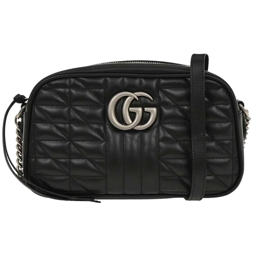 Gucci Black GG Marmont Small Crossbody Leather Camera Bag 447632.486628