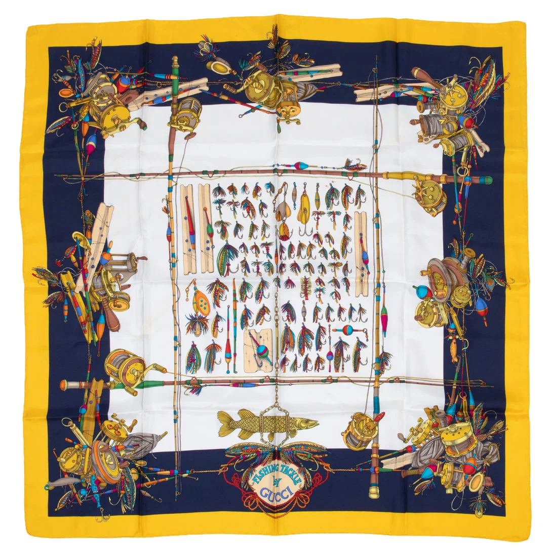 Gucci "Fishing Tackle" Silk Scarf