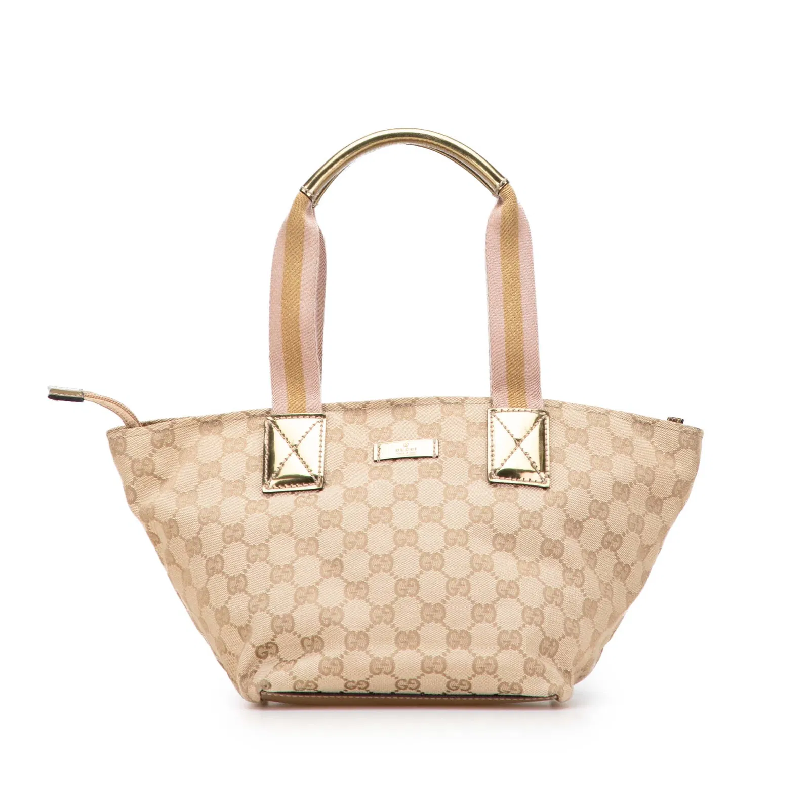 Gucci GG Canvas Web Handbag Brown Fabric Italy