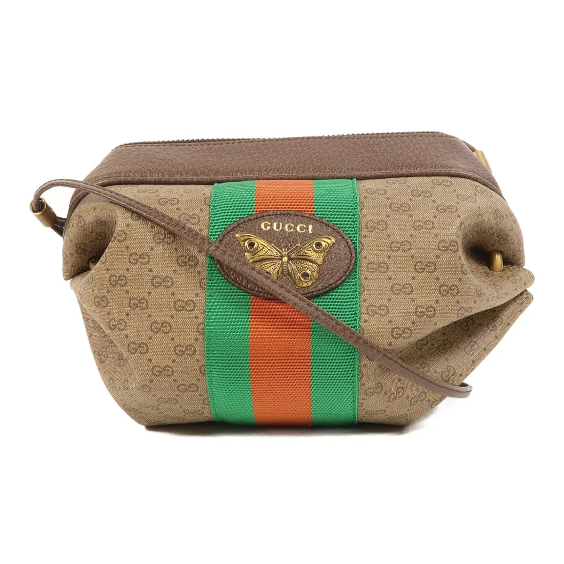 GUCCI GG GHW Candy Shoulder Bag 564582 Brown Coated Canvas