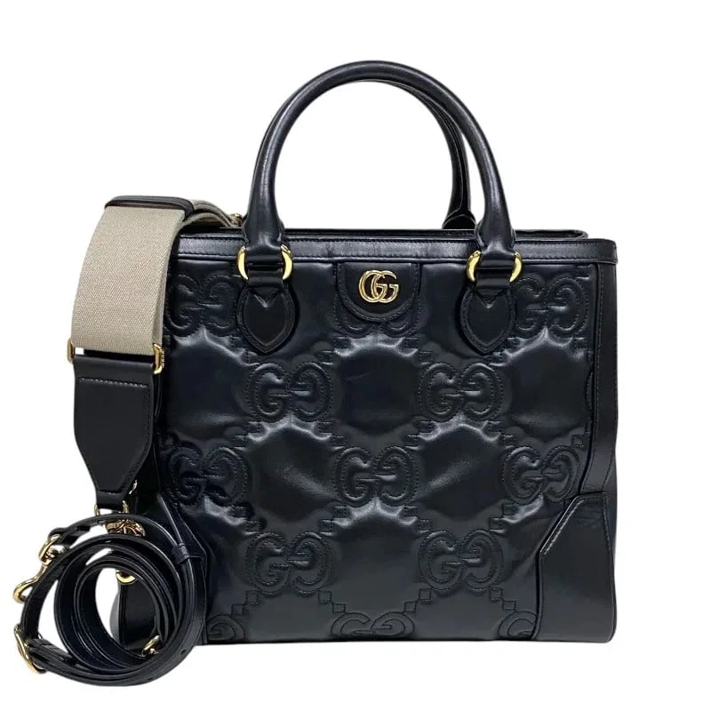 GUCCI GG MARMONT MATELASSÉ BLACK GHW LEATHER SHOULDER BAG