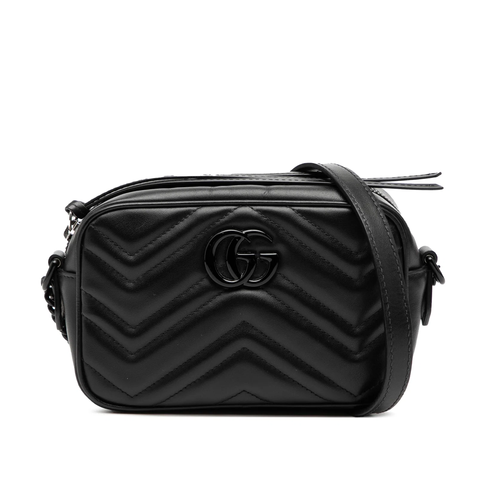 Gucci GG Marmont Mini Black Quilted Leather Crossbody Bag