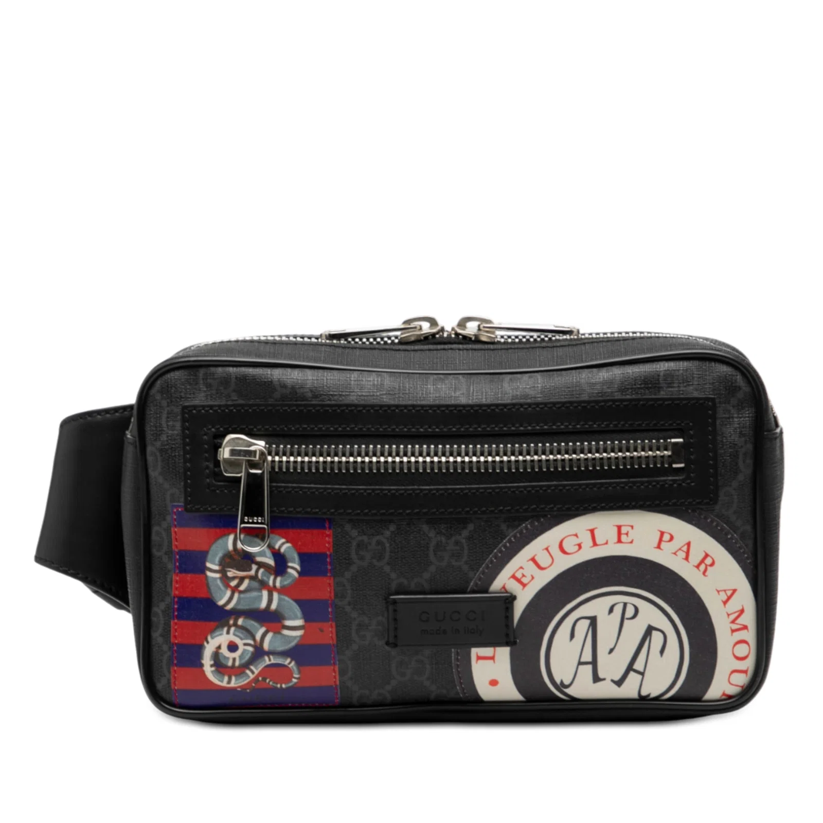 Gucci GG Supreme Night Courrier Canvas Belt Bag with Web Accent
