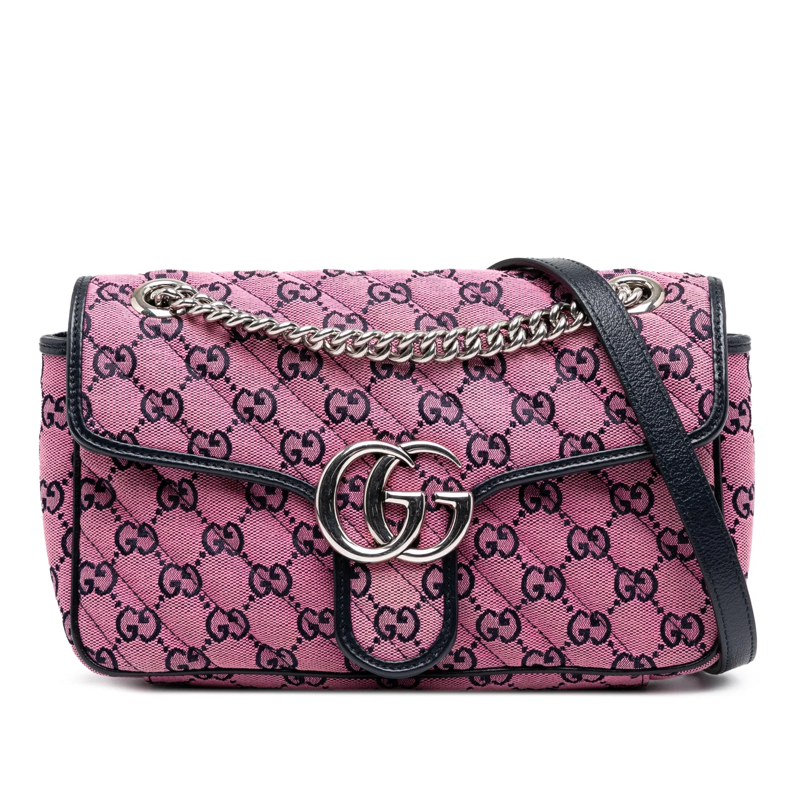 Gucci Medium GG Marmont Pink Canvas Shoulder Bag