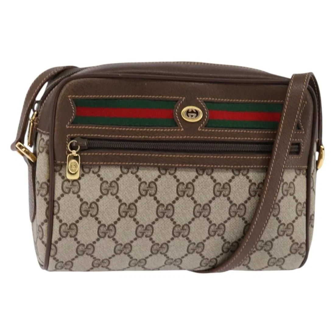 Gucci Ophidia Canvas Shoulder Bag Beige 20cm by 19cm by 6cm