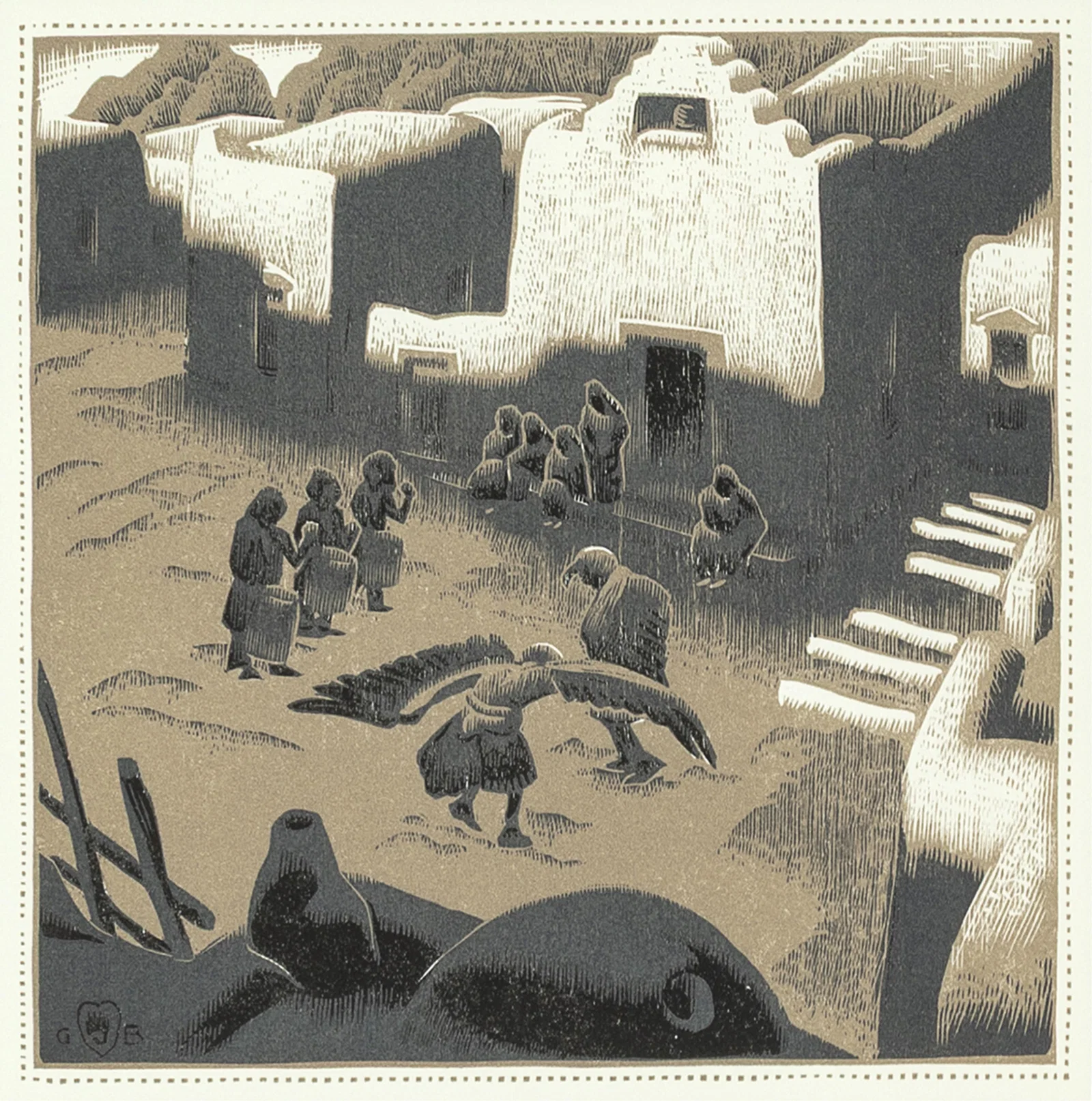 Gustave Baumann, An Eagle Ceremony at Tesuque Pueblo, 1932