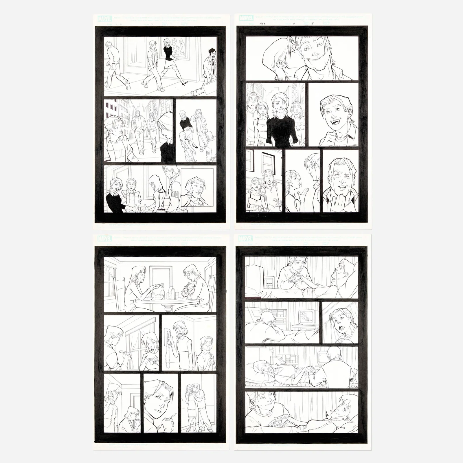 Gustavo Vazquez, Marvel Age Spider-Man #16 Story Pages 7, 8, 13, and 22 Original Art