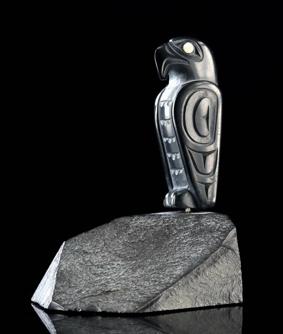Haida Argillite Statue of Eagle by Glen Pollard