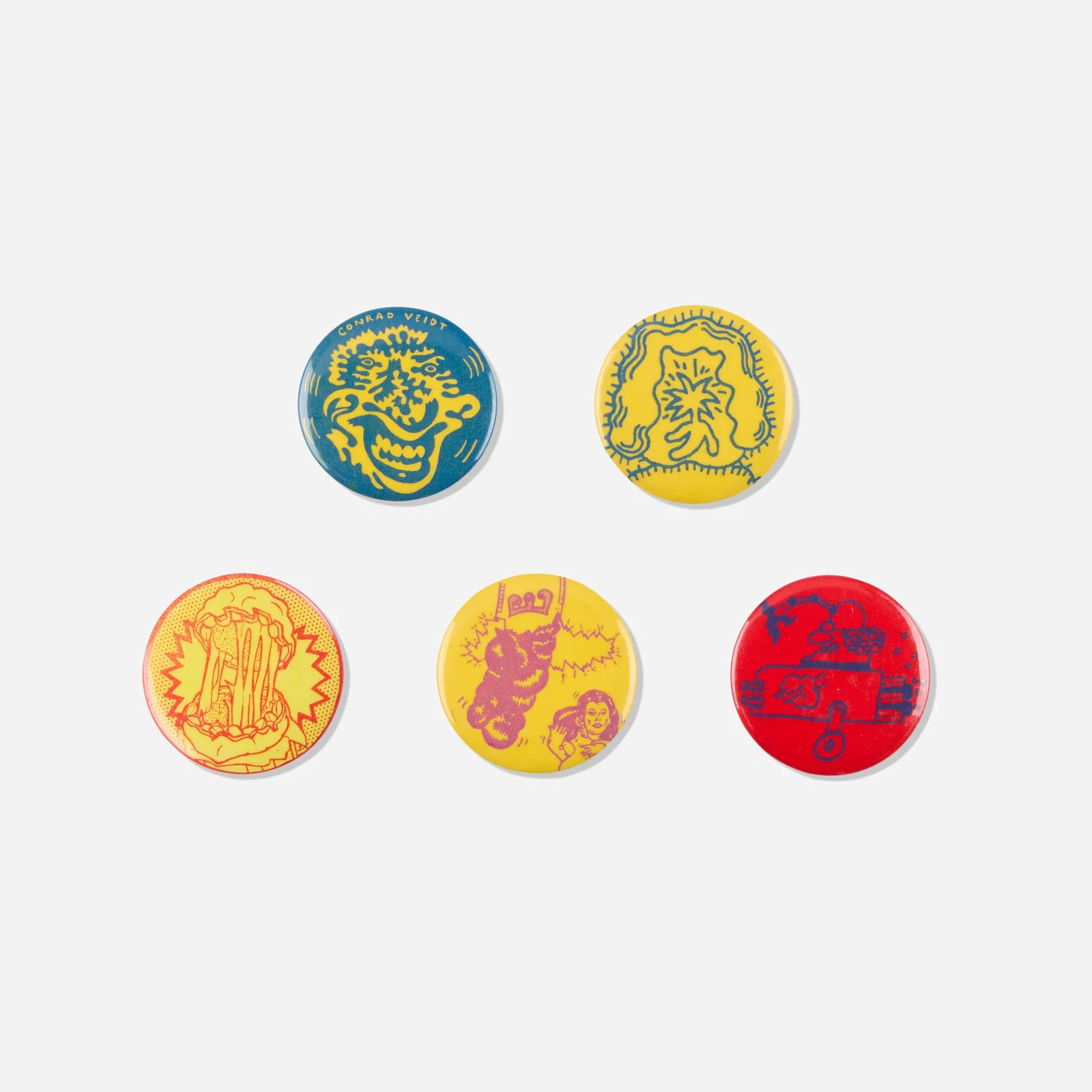 Hairy Who (various artists), Collection of five buttons