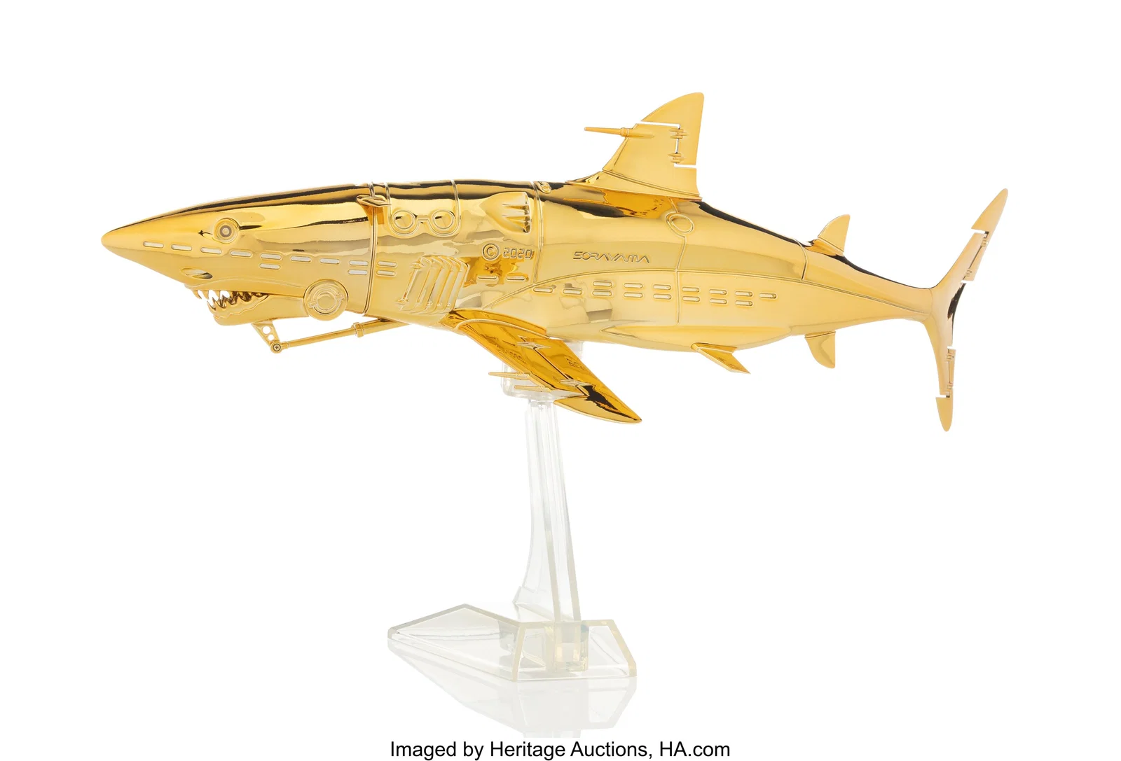 Hajime Sorayama (b. 1947) Shark (Gold), 2020 PVC