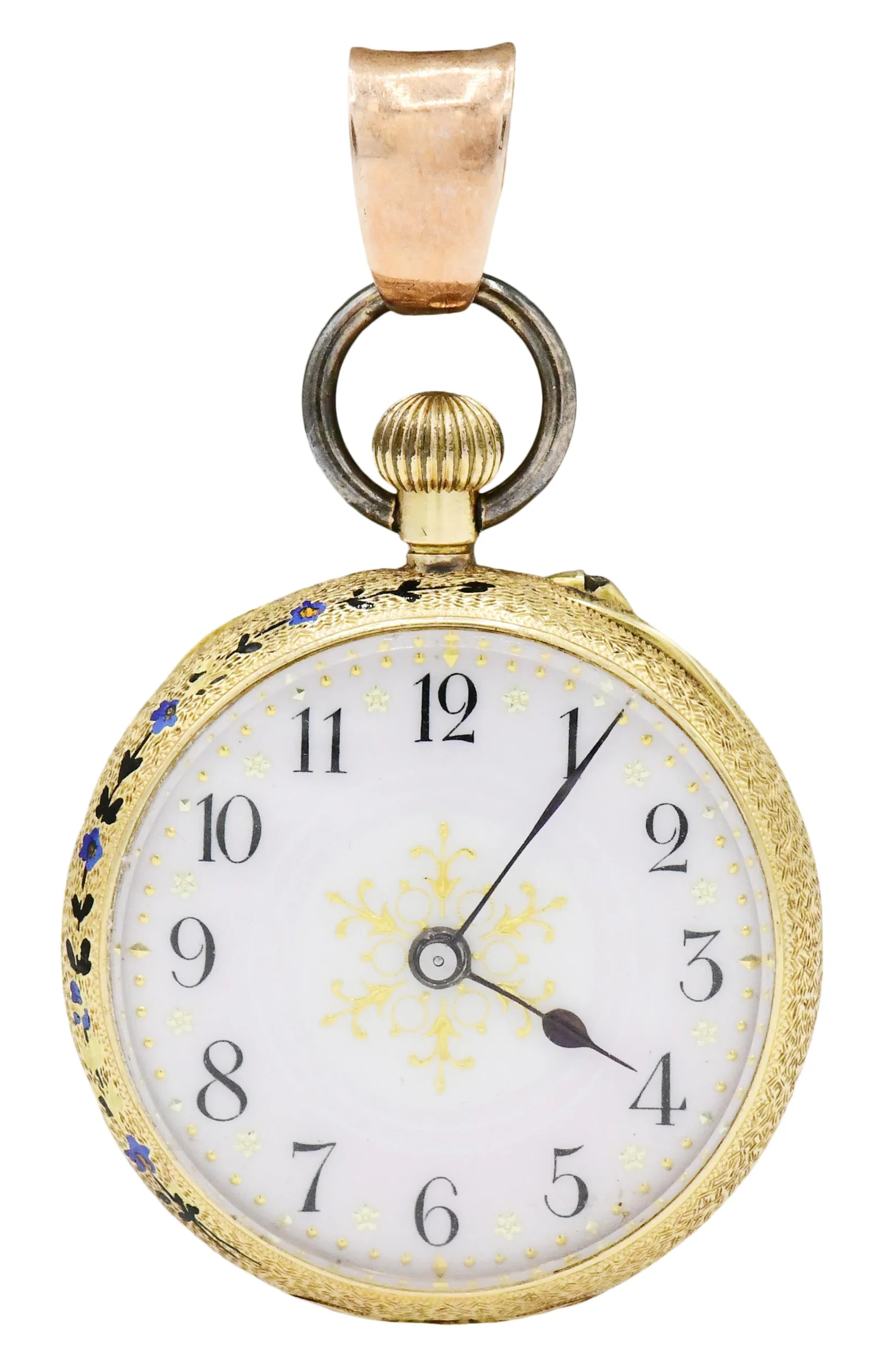 Halifax 18K Gold and Enamel Pocket Watch