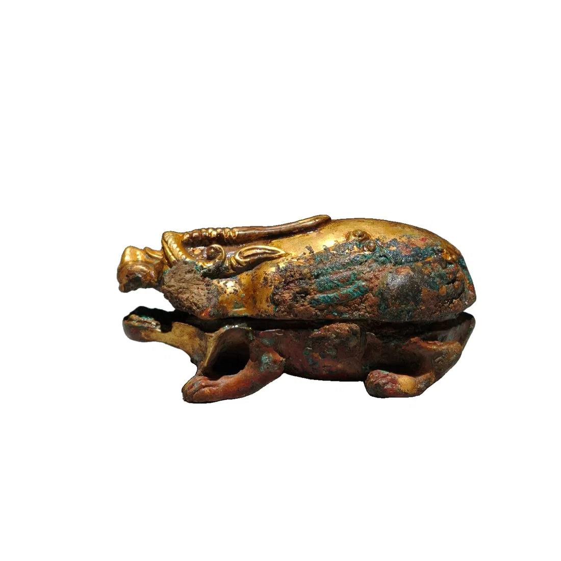 Han Dynasty Copper Gilt Beast Box