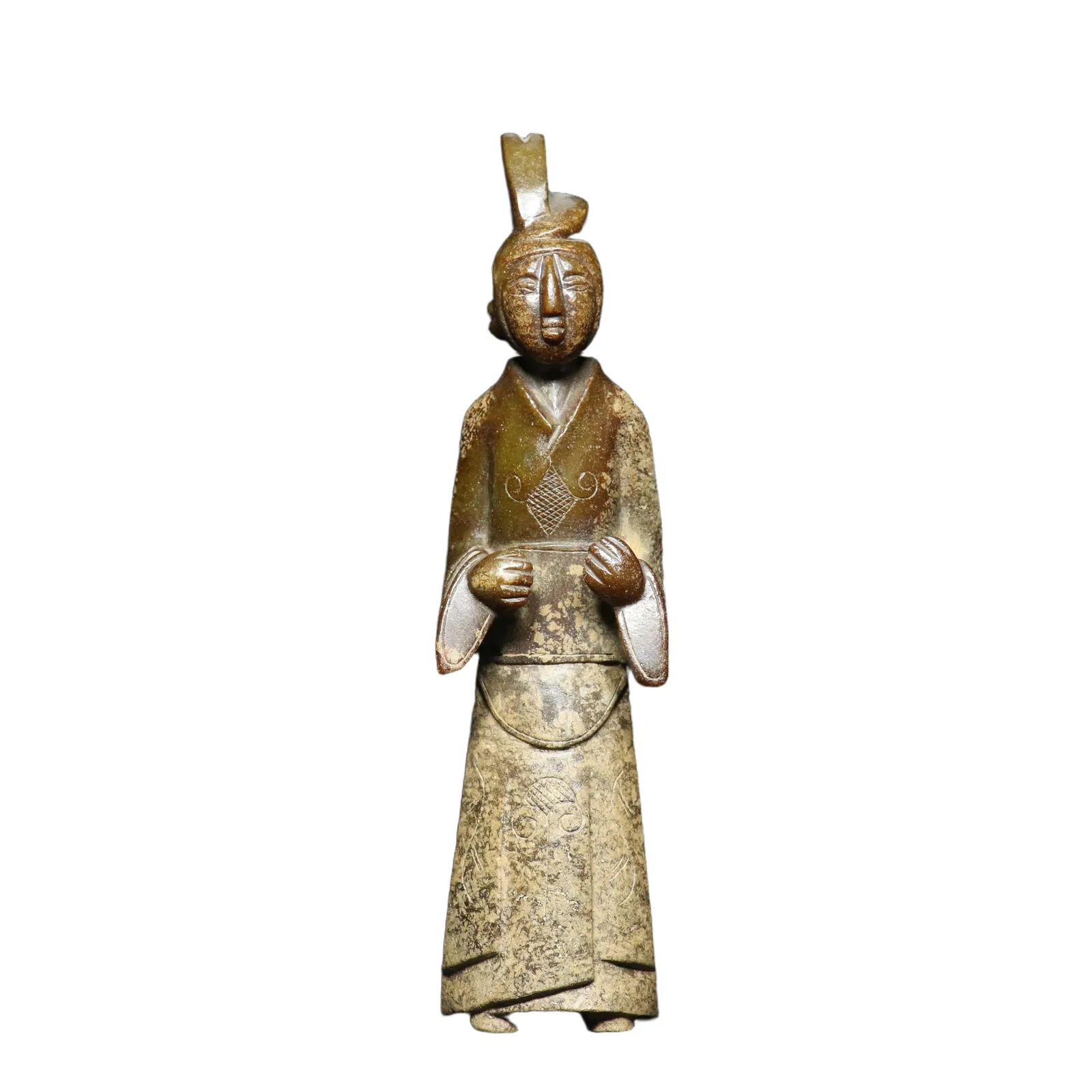 Han Dynasty Old Hetian Jade Figure Ornament