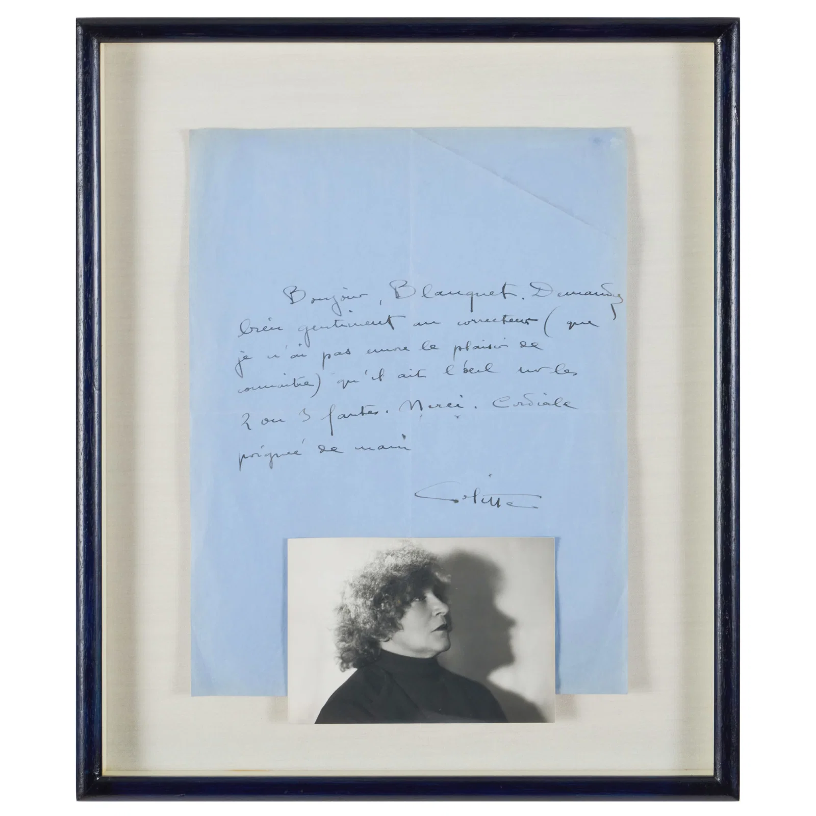 Handwritten Letter from Colette
