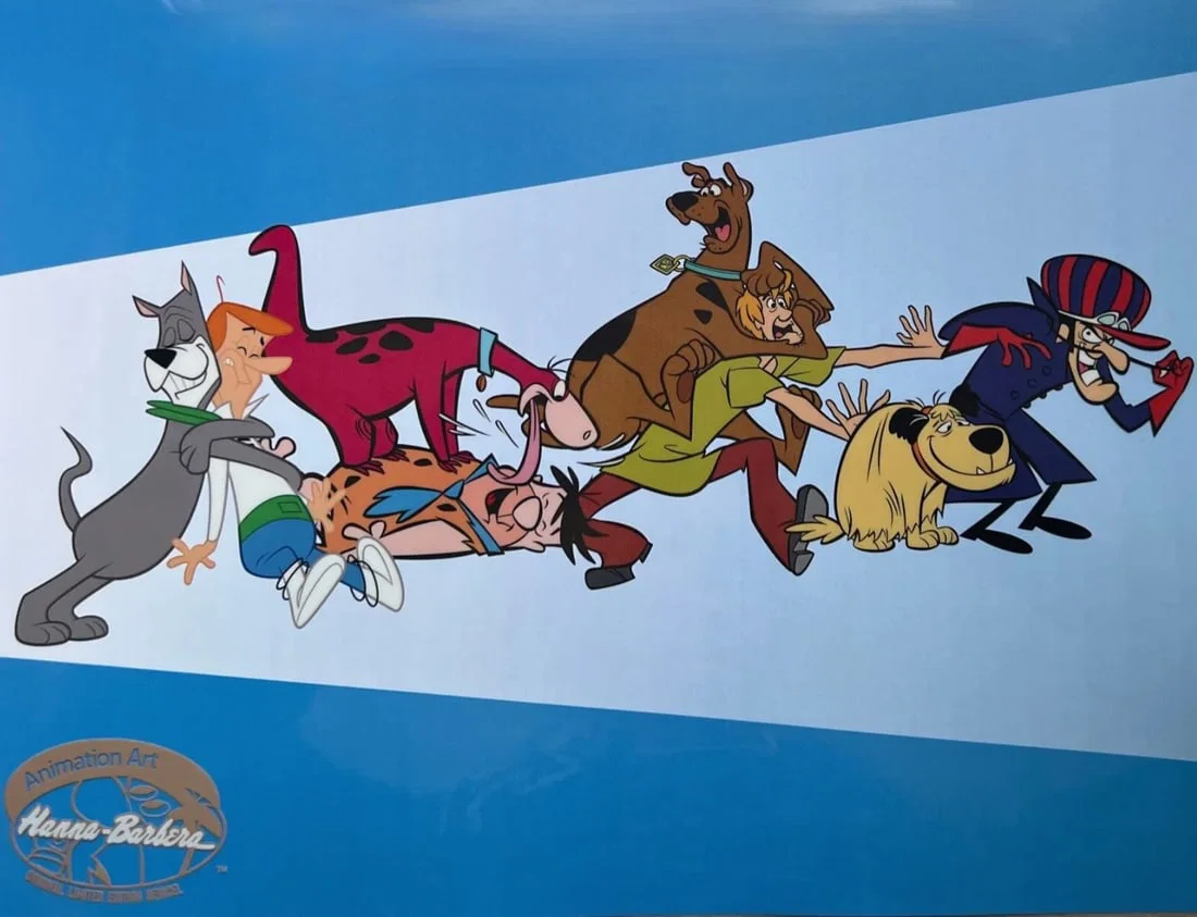 Hanna Barbera, Scooby Doo, Dino, Astro & Muttley, Limited Edition Animation Cel