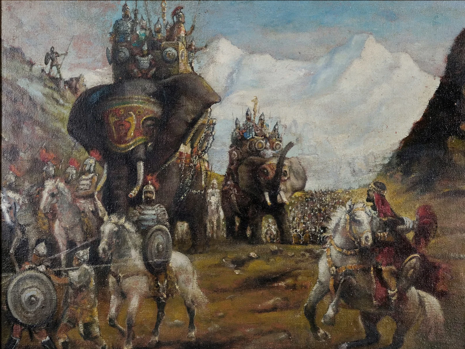 HANNIBAL’S CROSSING OF THE ALPS WITH ELEPHANTS, CIRCA 1900