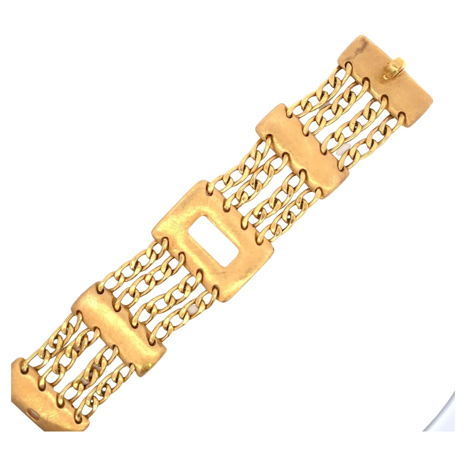 Harbor Diamonds 14K Yellow Gold Wide Four Row Link Bracelet