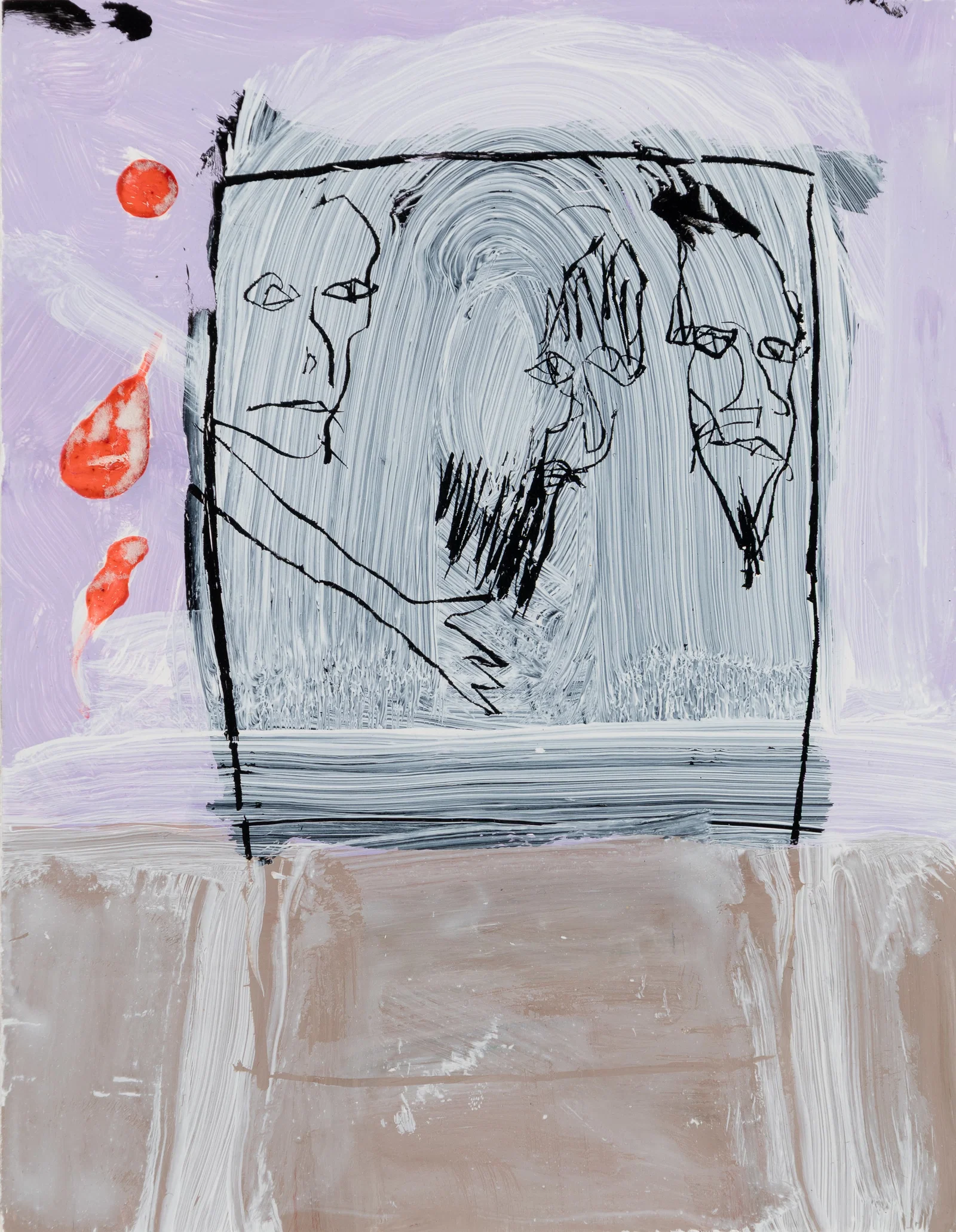 Harold Garde (Am. 1923-2022), 2 Figures, 1993, Acrylic on paper, framed under glass