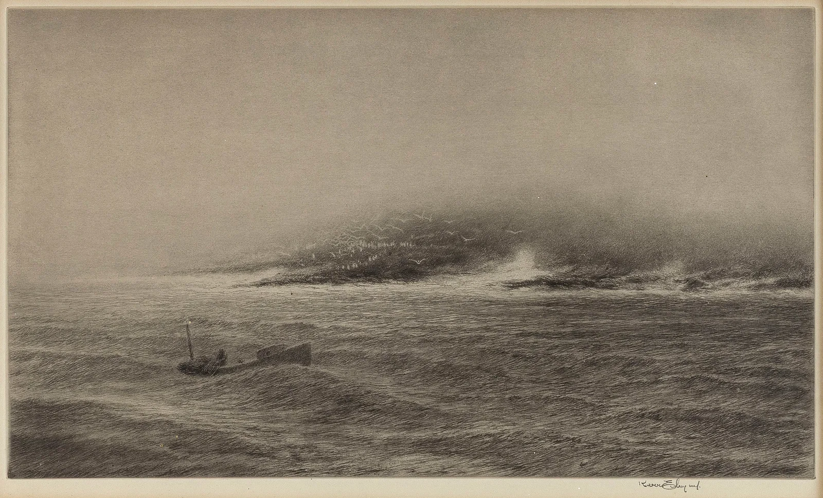 HAROLD KERR EBY (Connecticut/Canada/Japan, 1889-1946), "Little Franklin (Maine)", 1937., Etching and