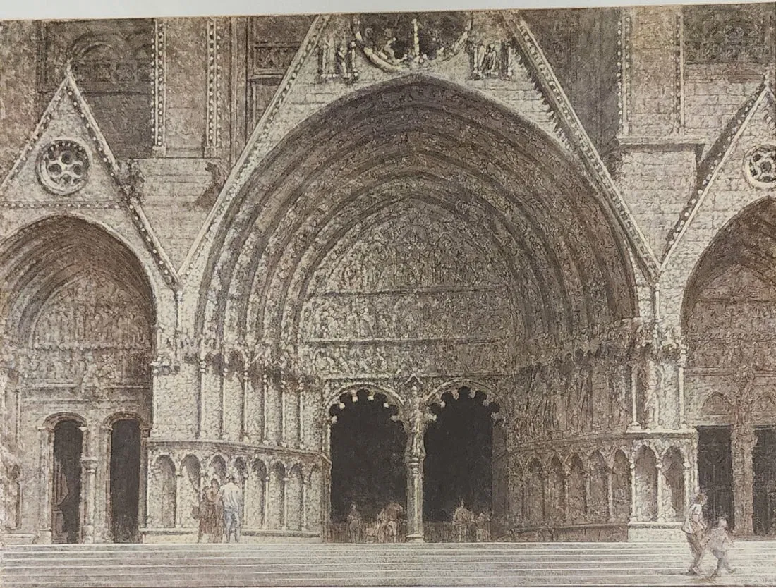 Harry Davis 22x29.5 WC "Cathedral Entrance"