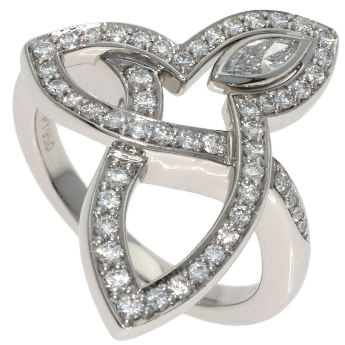 HARRY WINSTON LILY CLUSTER DIAMOND RING PLATINUM PT950