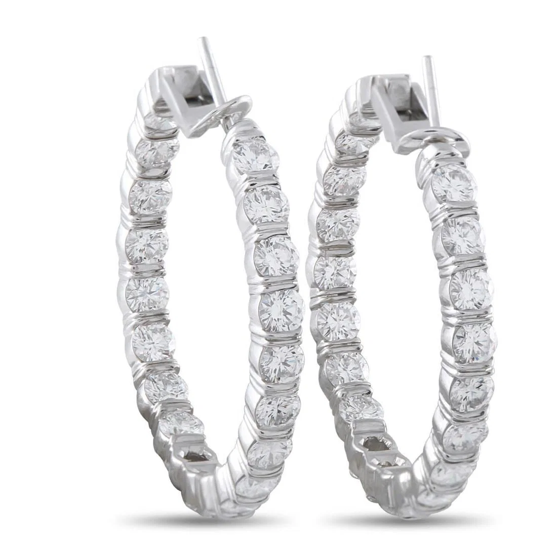 HARRY WINSTON PLATINUM 6.0CT DIAMOND INSIDE-OUT HOOP EARRINGS