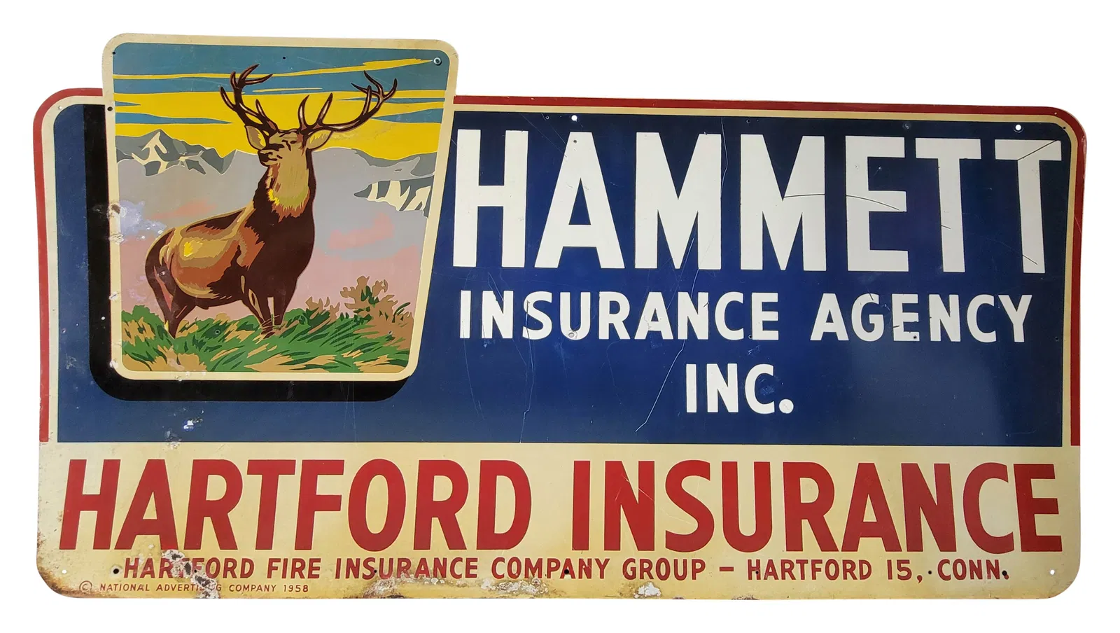Hartford Insurance Hammett Agency 7.5' Die Cut SS Sign w/ Deer Logo