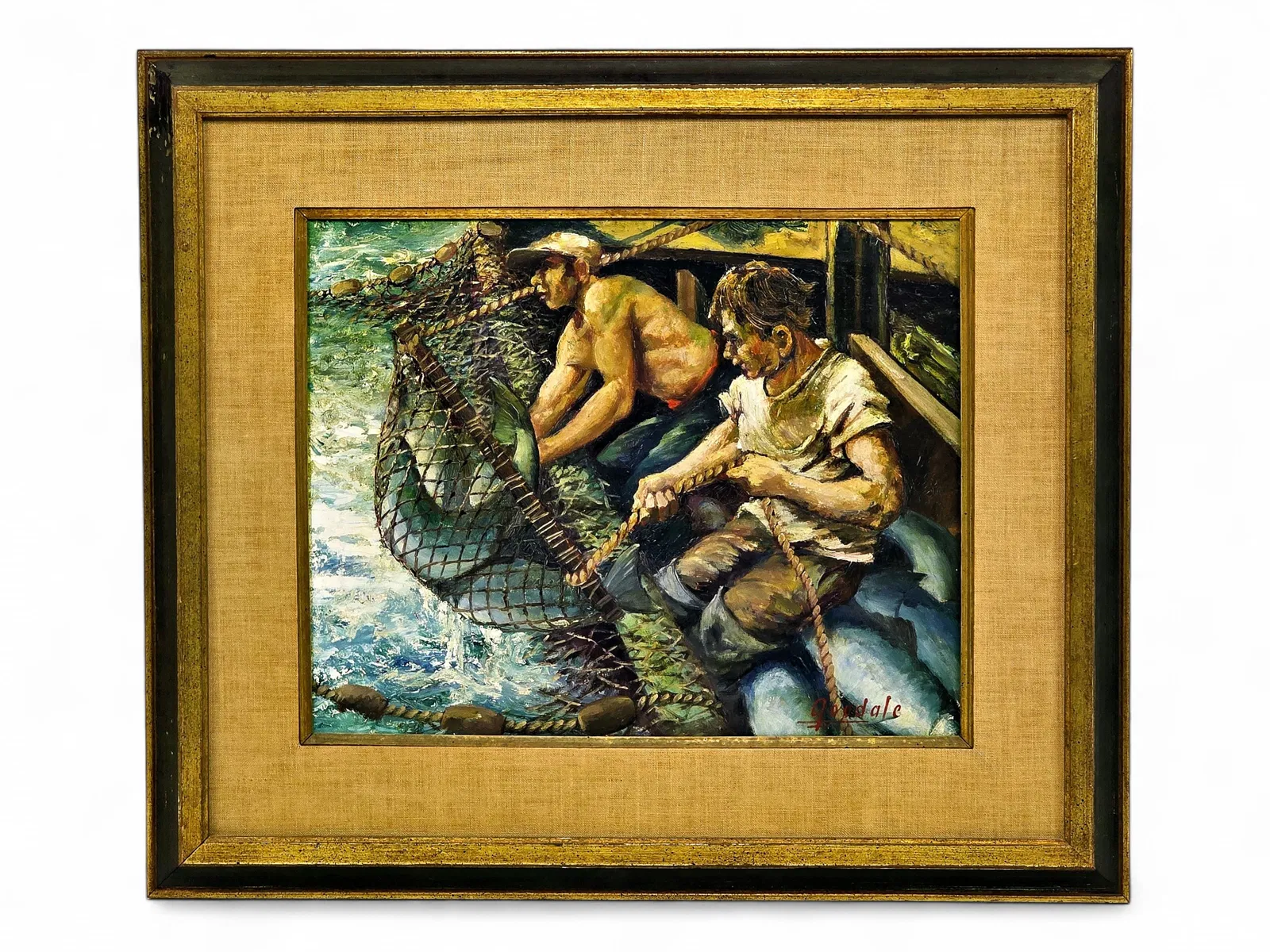 Harvey B. Goodale Oil Painting of Commercial Salmon Fishing