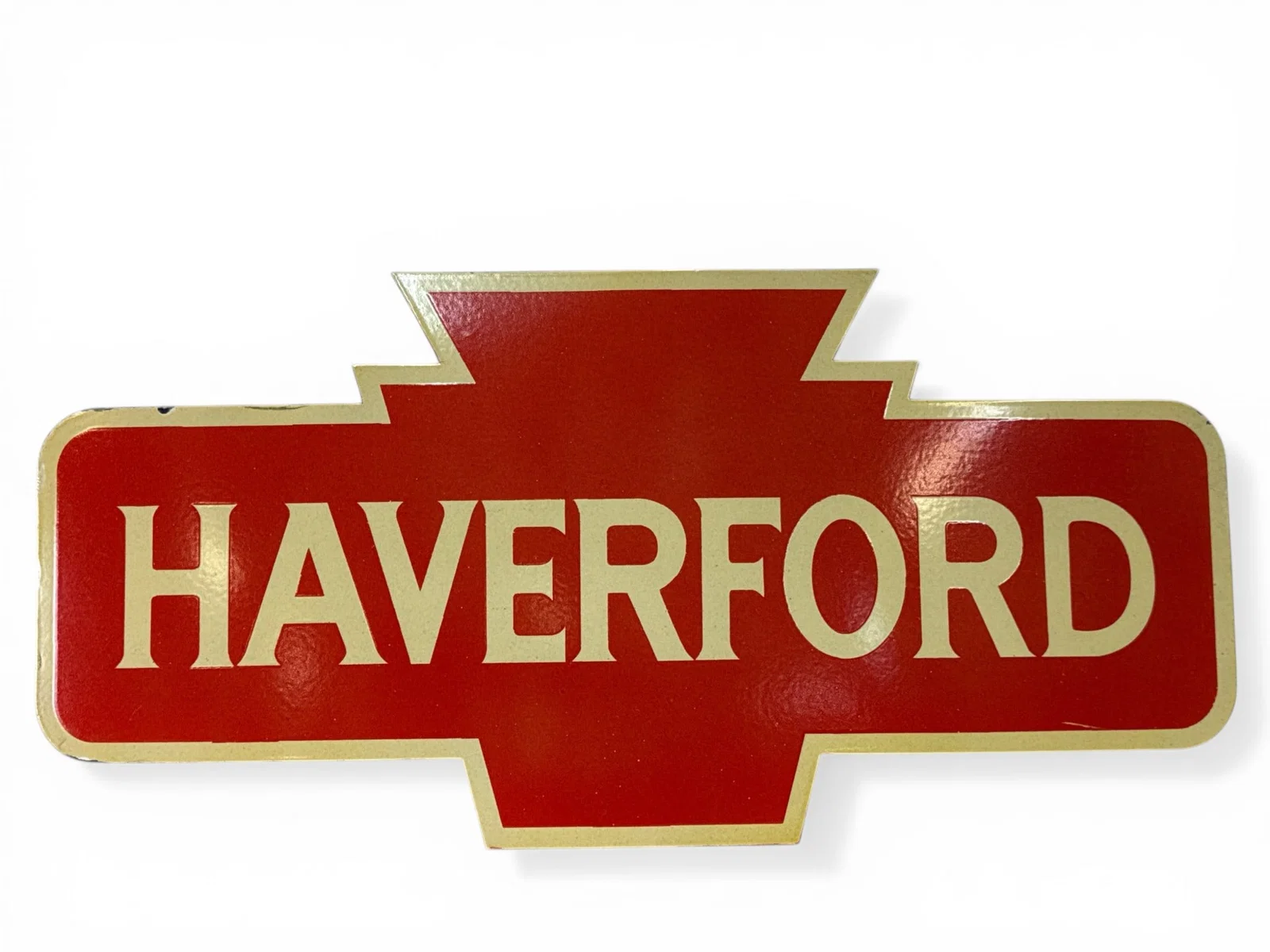 Haverford Porcelain Enameled Railroad Sign