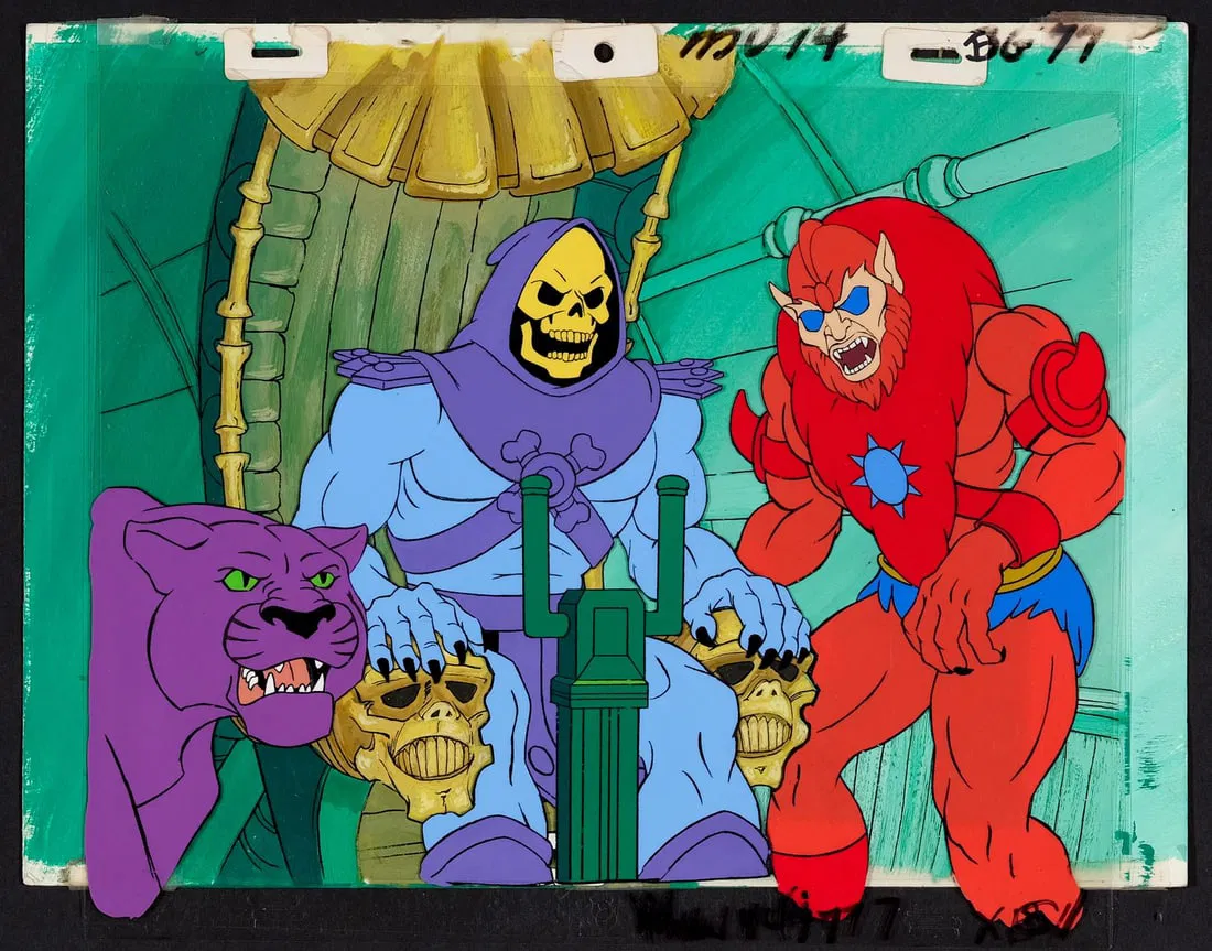 HE-MAN AND THE MASTERS OF THE UNIVERSE (1983-1985) - Skeletor on the Throne Original Production Cel