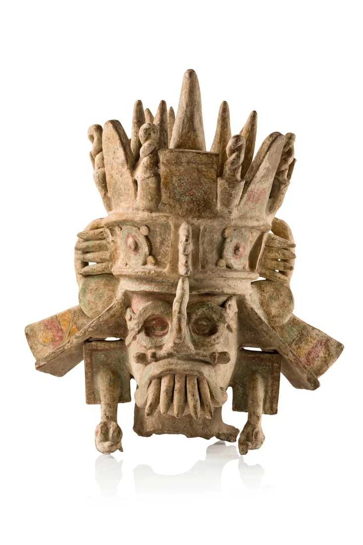 Head of the weather god "Tlaloc", Post Classic, ca. 1200 - 1450 AD - Mexico, Aztecs