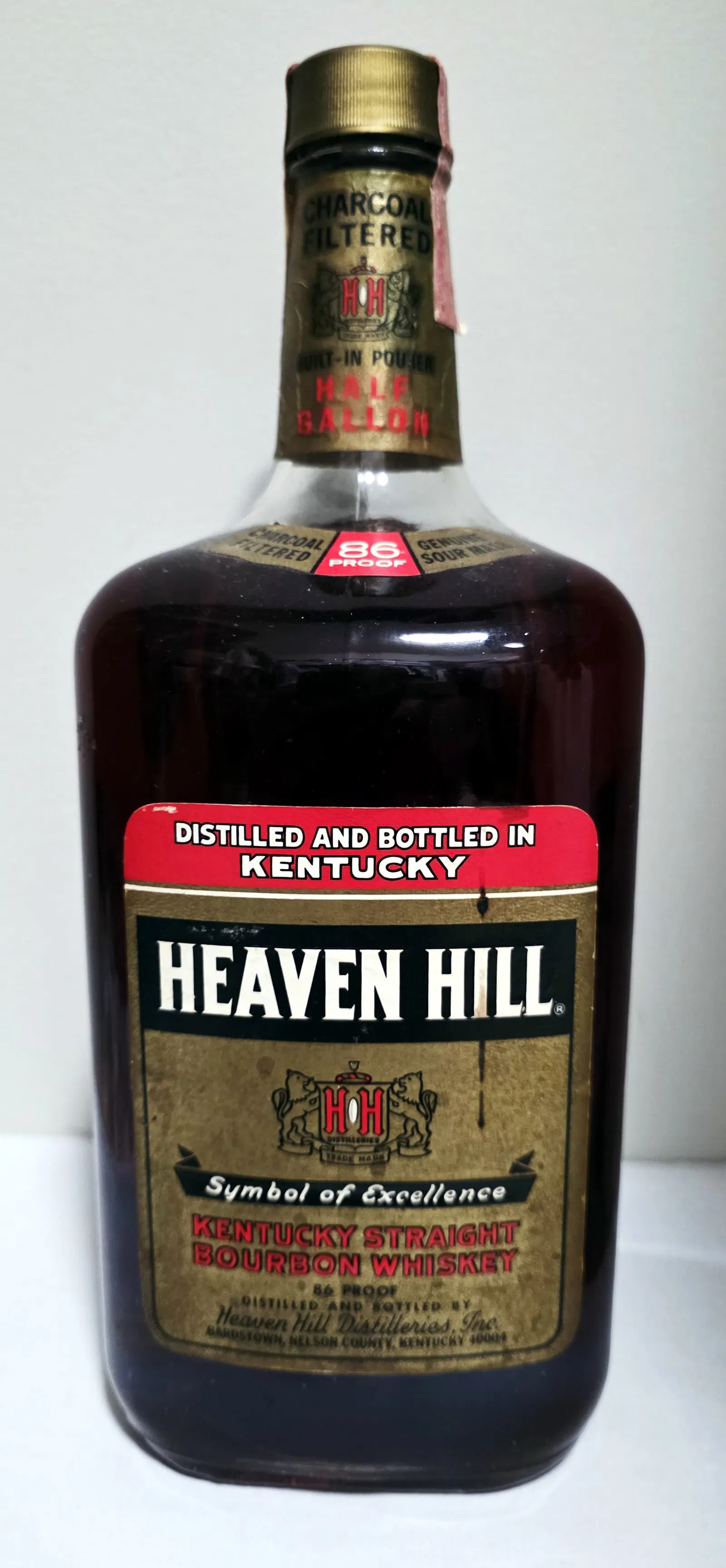 Heaven Hill Kentucky Straight Bourbon Whiskey Half Gallon1960s