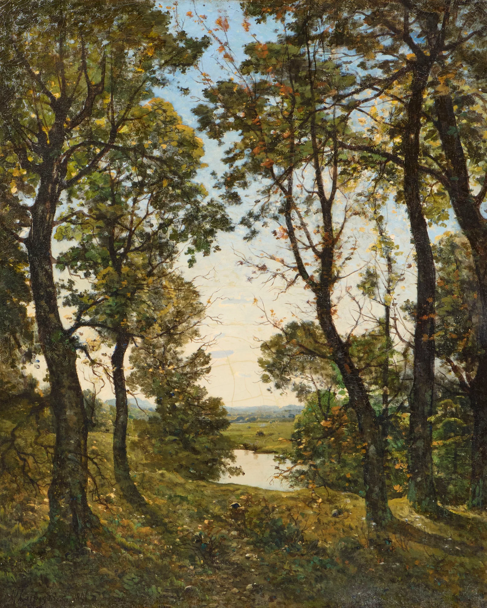HENRI-JOSEPH HARPIGNIES, (French, 1819-1916), Le Loing: vue prise dans le bois de la Tr?mellerie