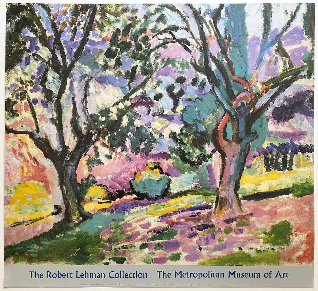 HENRI MATISSE RARE 1996 LITHO PRINT MUSEUM POSTER " PROMENADE OLIVE TREES " 1905