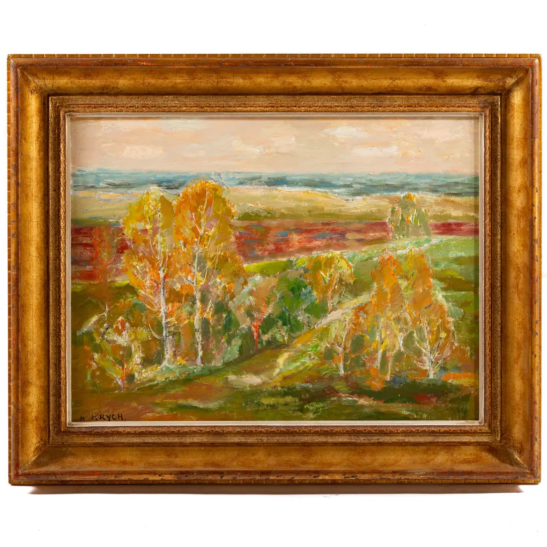 Henryk Krych. "Brzozy," oil